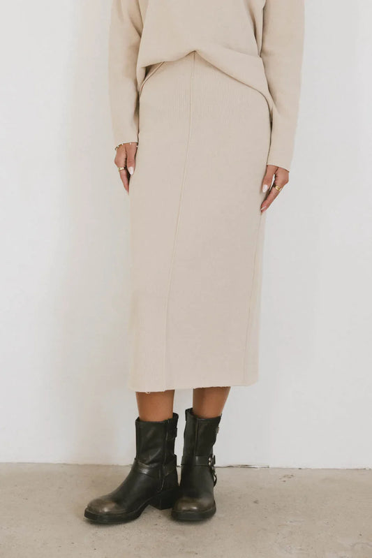 Harden Midi Skirt in Taupe - FINAL SALE