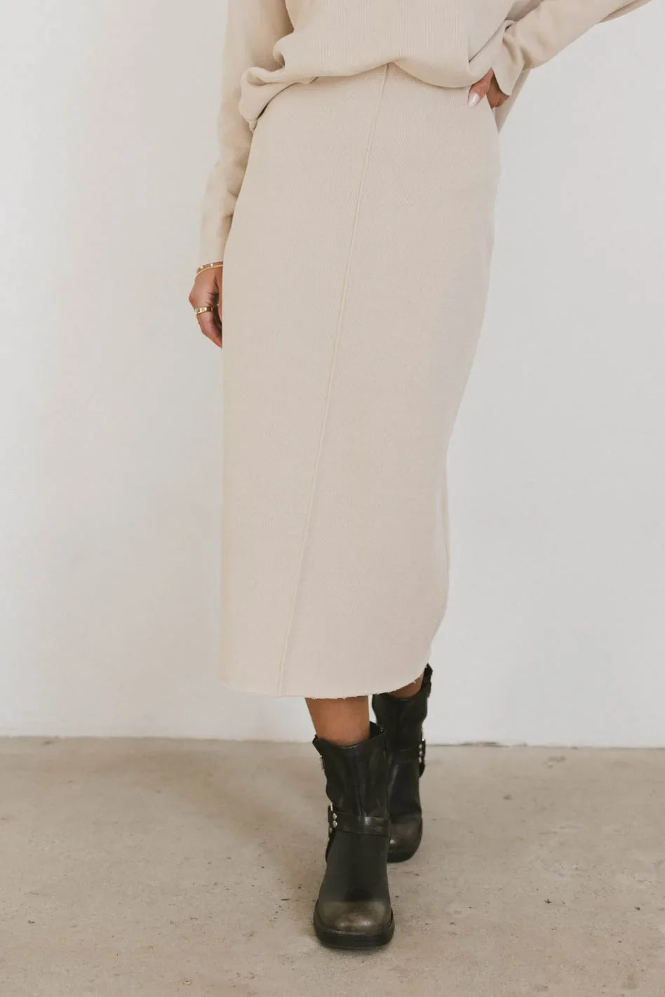 Harden Midi Skirt in Taupe - FINAL SALE