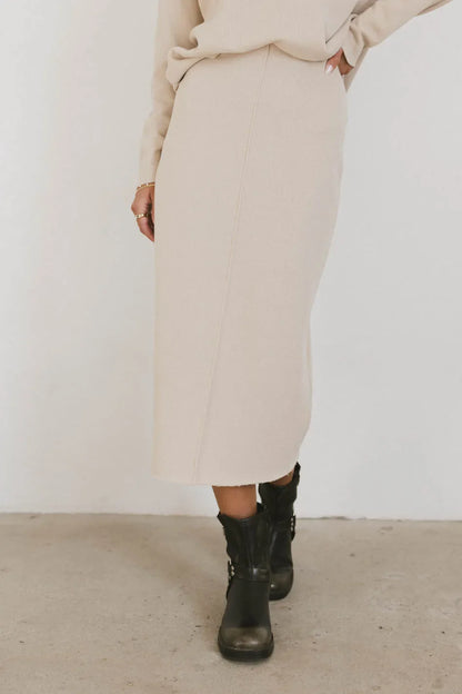 Harden Midi Skirt in Taupe - FINAL SALE