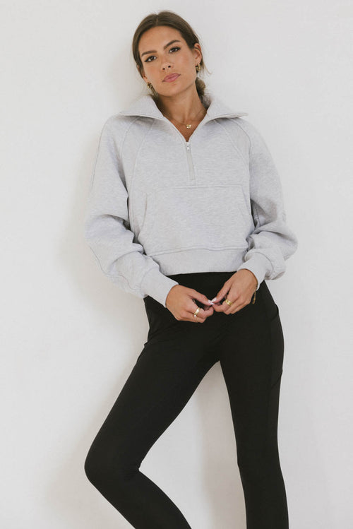 Alyssa Half Zip in Heather Grey - FINAL SALE