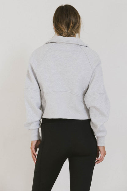 Alyssa Half Zip in Heather Grey - FINAL SALE