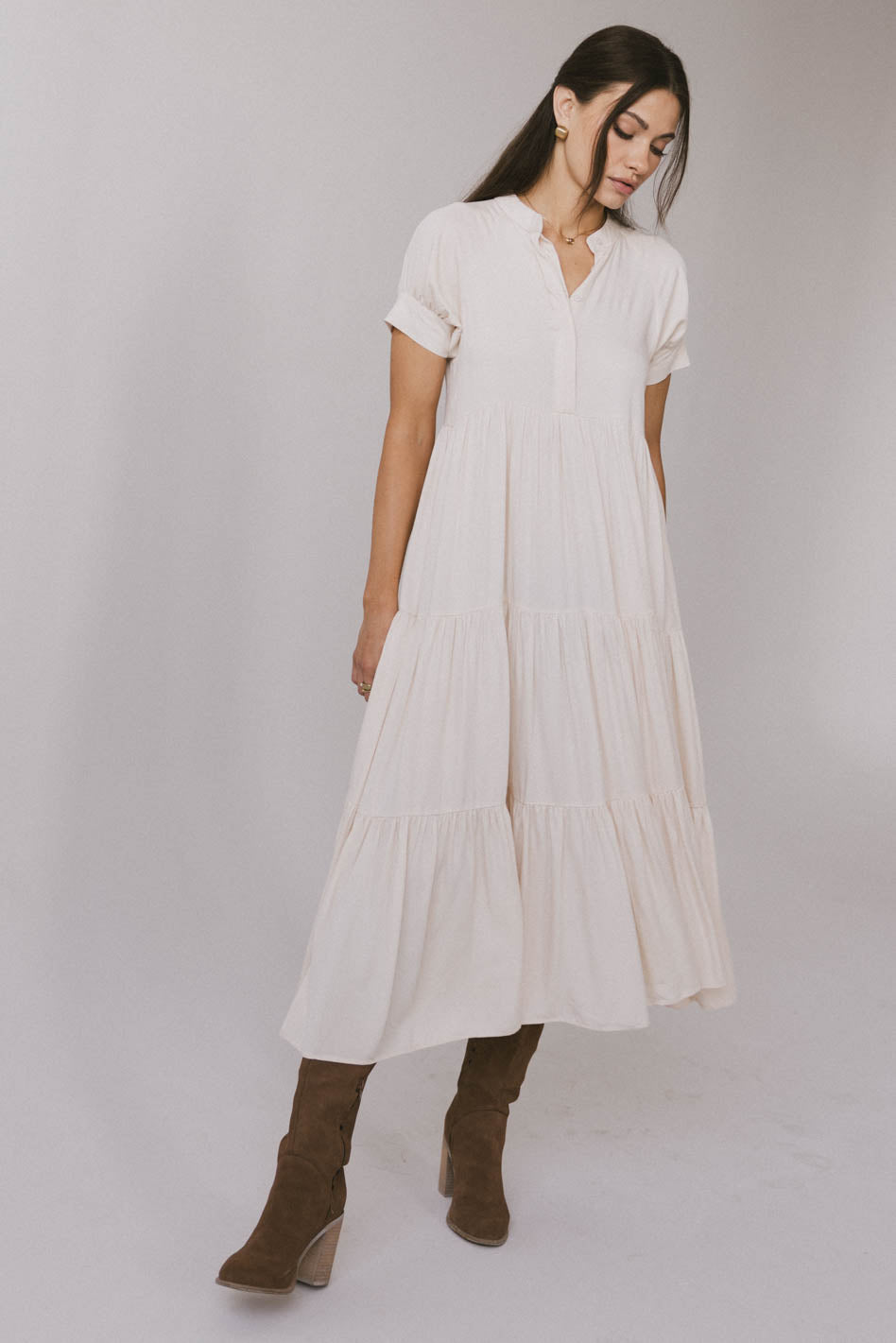 Amanda Tiered Dress in Cream