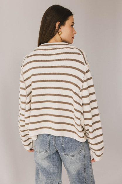 Harper Striped Cardigan in Olive - FINAL SALE