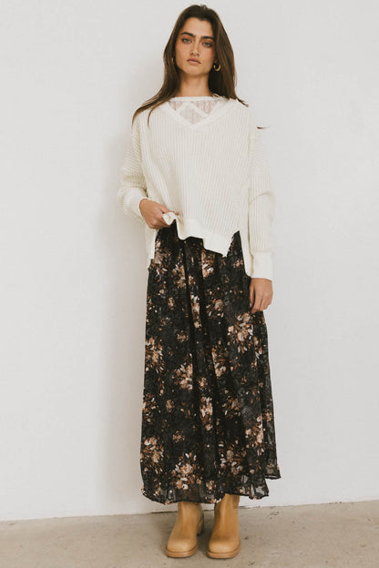 Ellis Waffle Knit Top in Cream - FINAL SALE