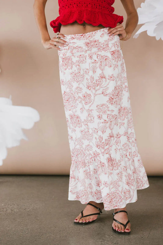 Bastien Floral Skirt in Rust - FINAL SALE