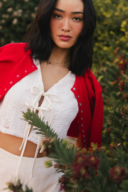 Annelise Embroidered Vest in Oatmeal - FINAL SALE