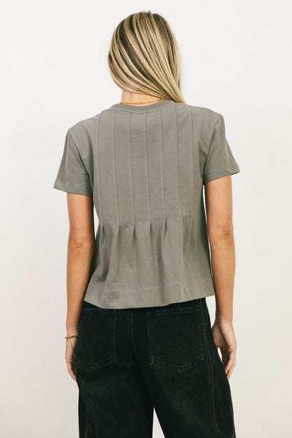 Cattelain Pleated Top in Charcoal