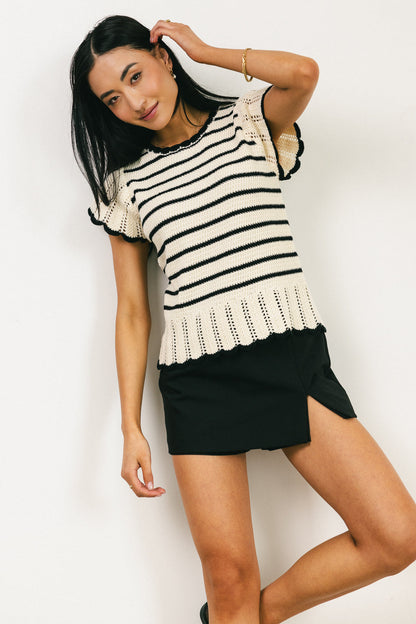 Georgie Striped Sweater in Black - FINAL SALE