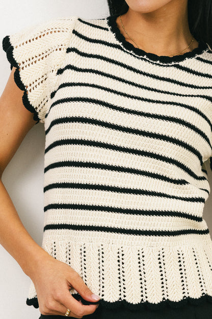 Georgie Striped Sweater in Black - FINAL SALE