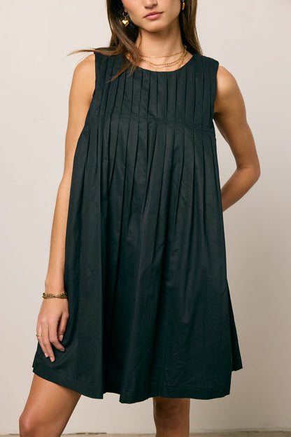 Arizona Pleated Babydoll Dress in Black - FINAL SALE