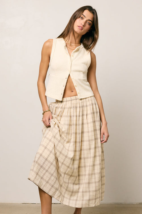 Griffin Knit Tank Top in Cream - FINAL SALE