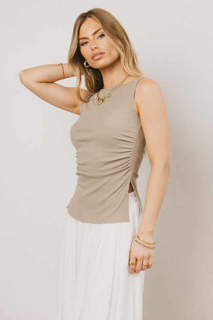 Collins Ribbed Top in Taupe - FINAL SALE
