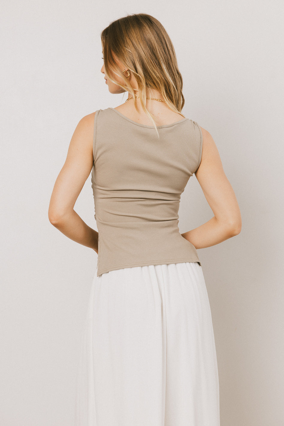 Collins Ribbed Top in Taupe - FINAL SALE