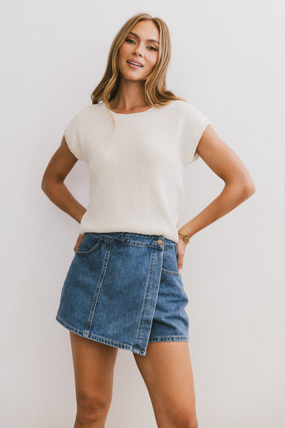 Amy Knit Top in Cream - FINAL SALE