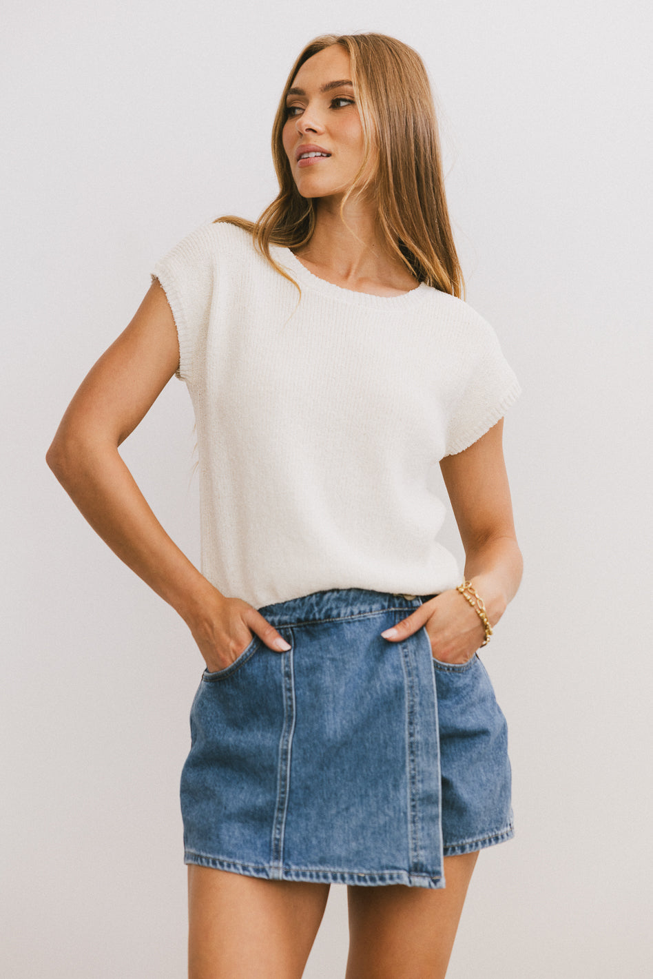 Amy Knit Top in Cream - FINAL SALE