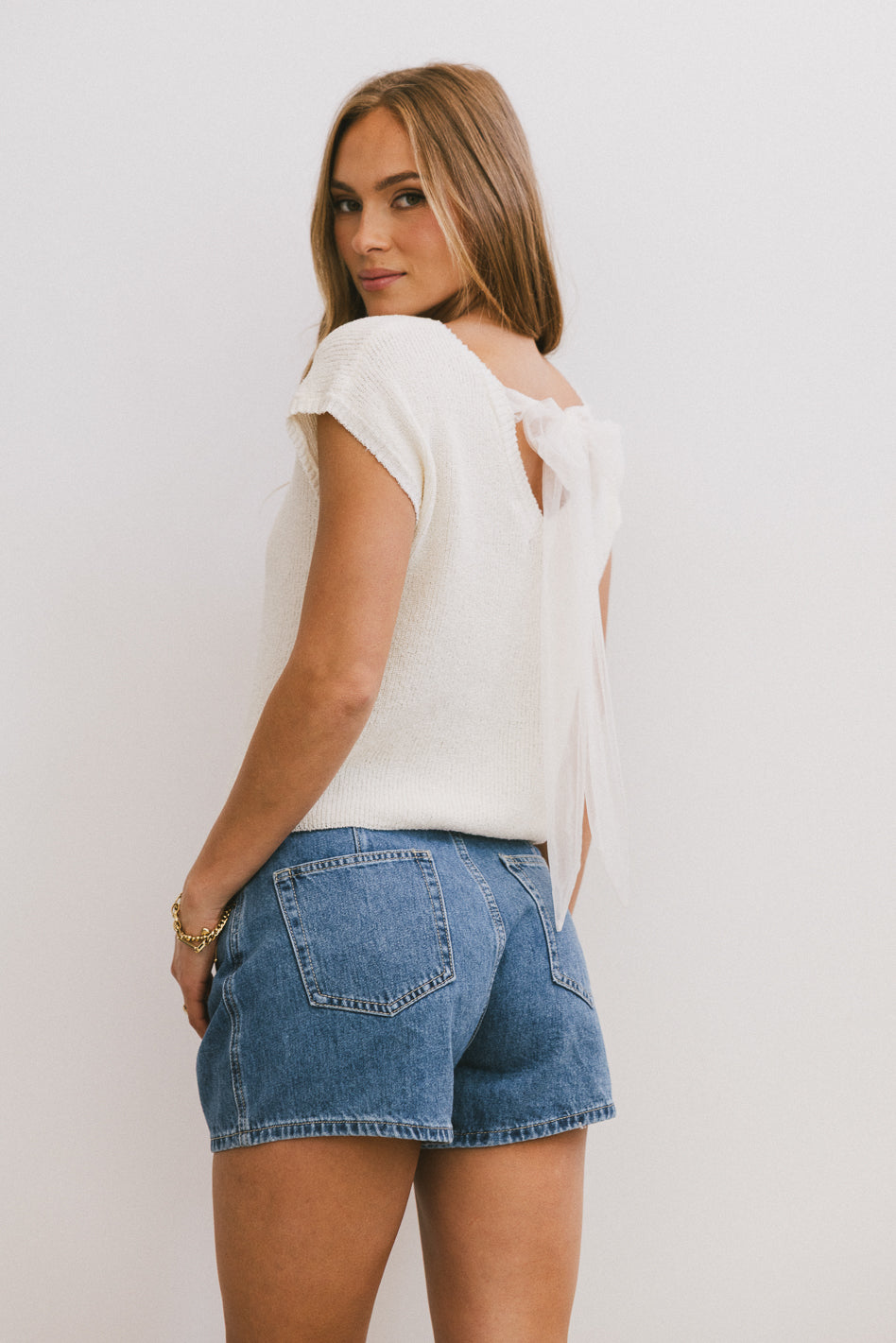 Amy Knit Top in Cream - FINAL SALE