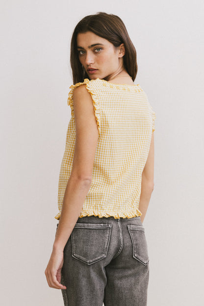Calvin Gingham Tank in Yellow