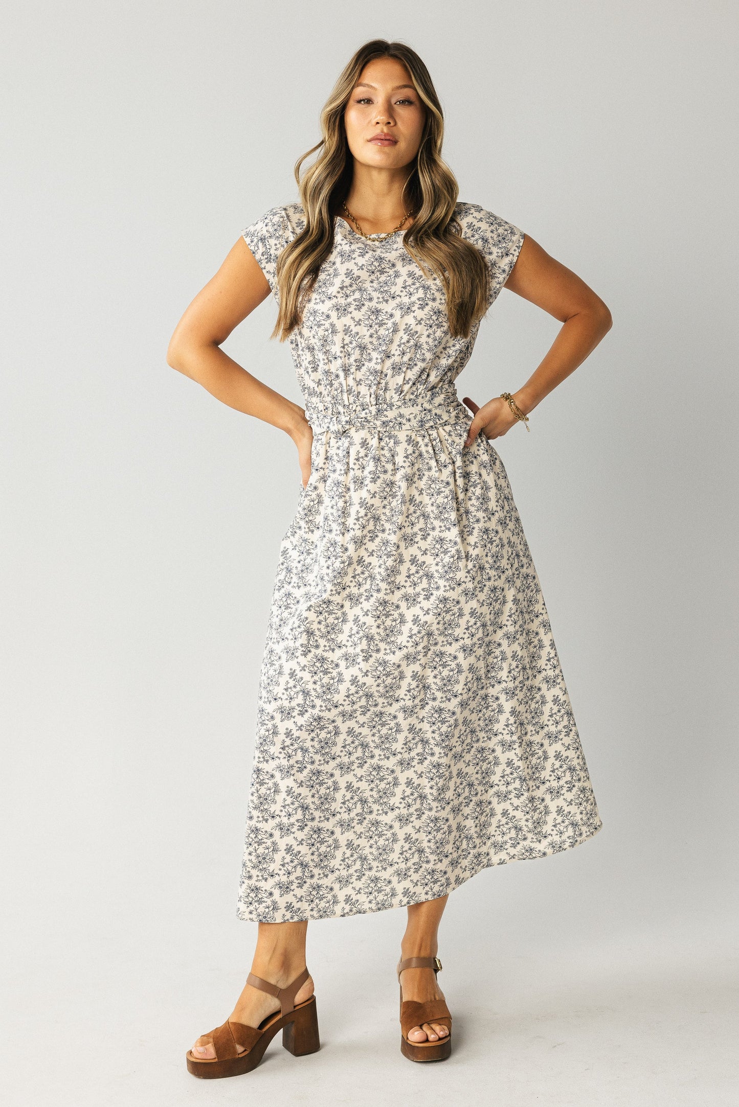 Heather Floral Maxi Dress in Blue - FINAL SALE