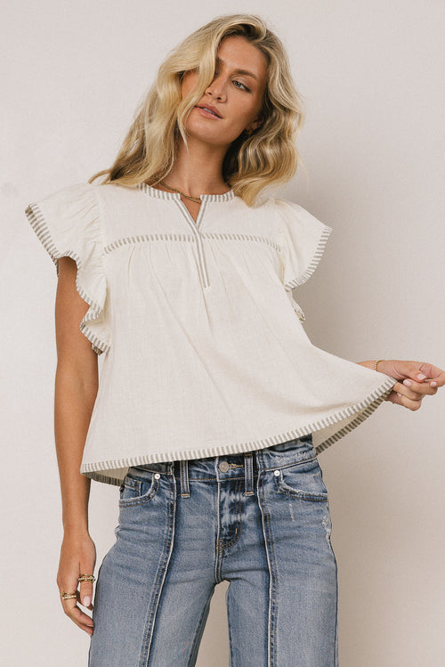 Cillian Flutter Sleeve Blouse - FINAL SALE