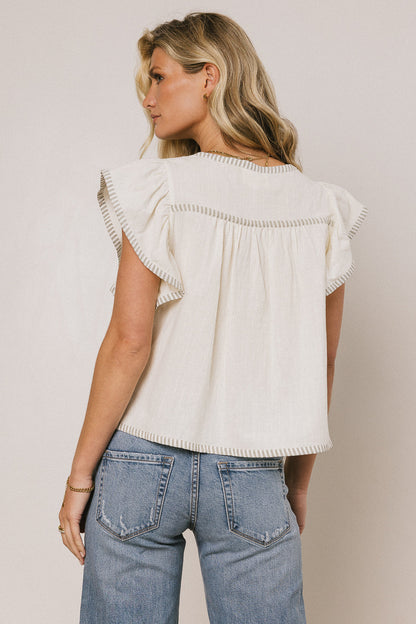 Cillian Flutter Sleeve Blouse - FINAL SALE