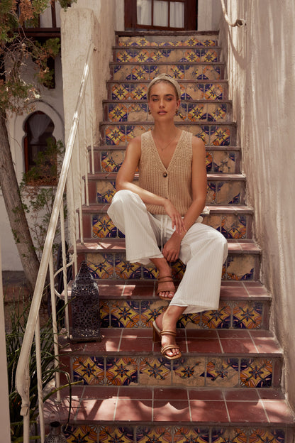 Alexis Knit Vest in Taupe - FINAL SALE
