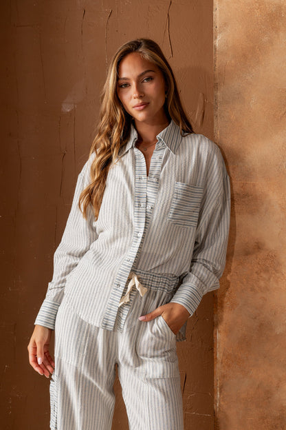 Diana Striped Button Up - FINAL SALE