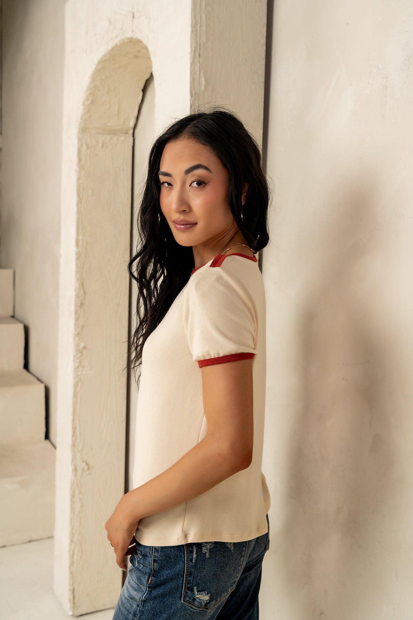 Goldie Contrast Tee - FINAL SALE