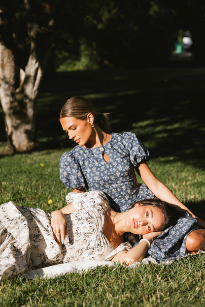 Baylor Floral Maxi Dress in Blue- FINAL SALE
