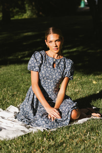 Baylor Floral Maxi Dress in Blue- FINAL SALE