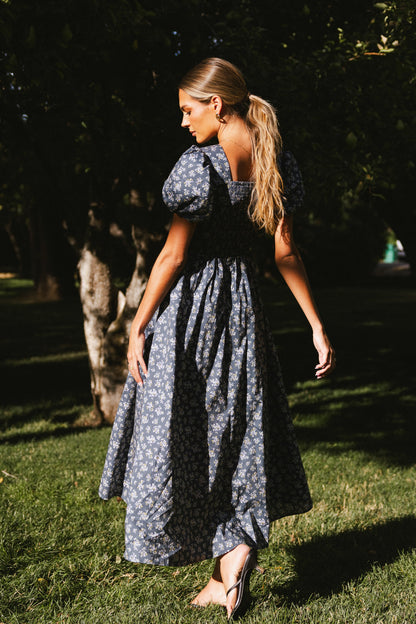Baylor Floral Maxi Dress in Blue- FINAL SALE