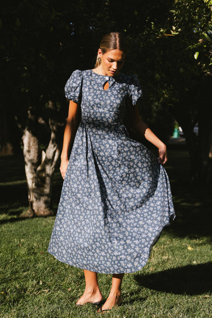 Baylor Floral Maxi Dress in Blue- FINAL SALE
