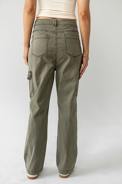 Gracie Straight Leg Pants in Olive - FINAL SALE