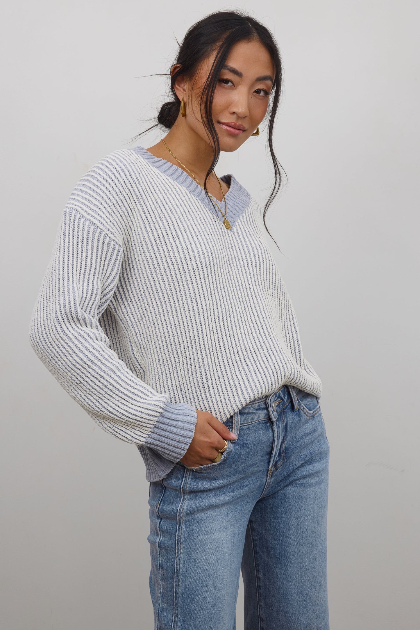 Glinda Knit Sweater in Blue - FINAL SALE