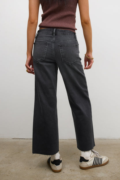 Colette Wide Leg Jeans in Faded Black
