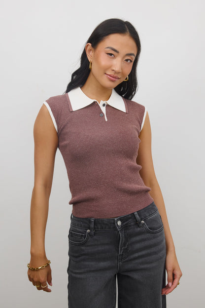 Becca Ribbed Top in Plum - FINAL SALE