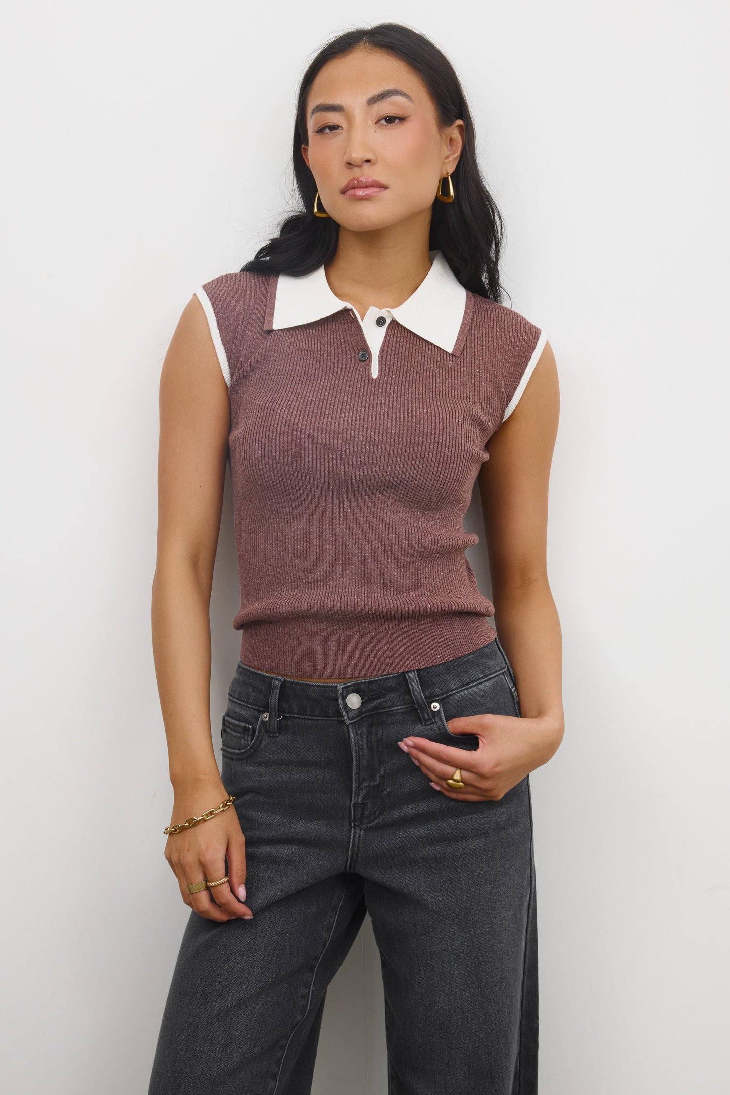 Becca Ribbed Top in Plum - FINAL SALE