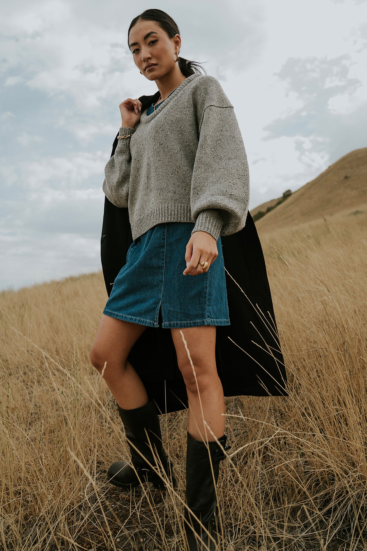 Fern Relaxed Sweater in Grey - FINAL SALE