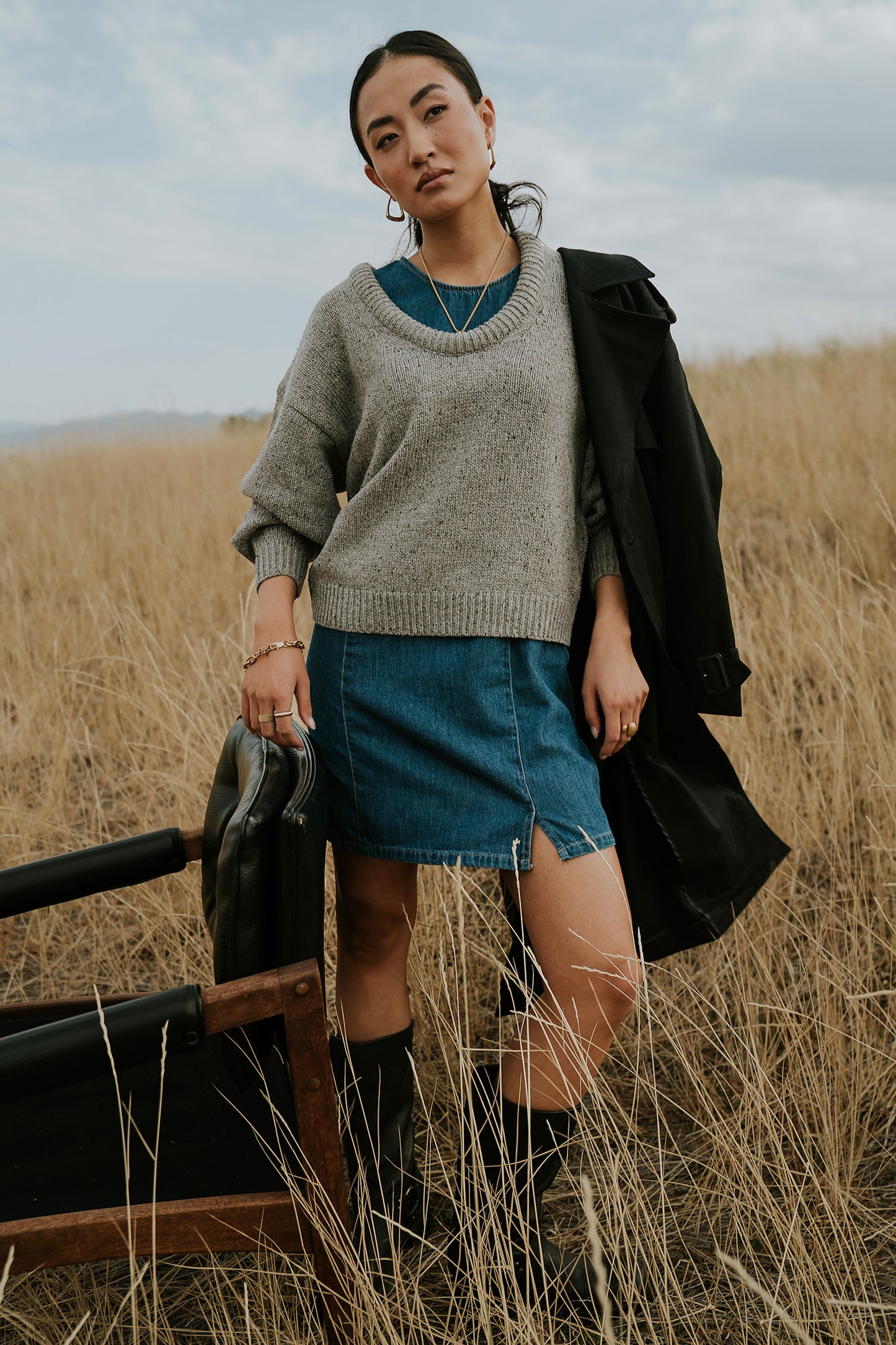 Fern Relaxed Sweater in Grey - FINAL SALE