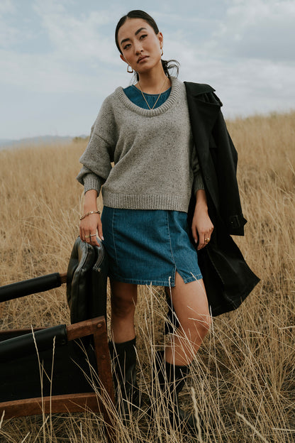 Fern Relaxed Sweater in Grey - FINAL SALE