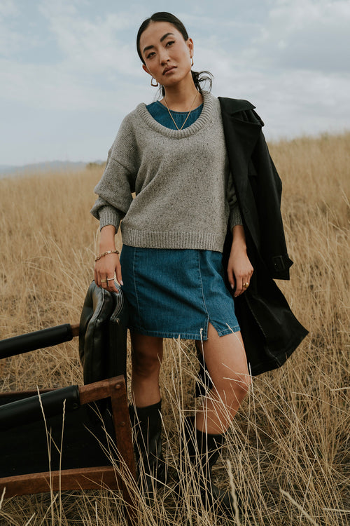 Fern Relaxed Sweater in Grey - FINAL SALE