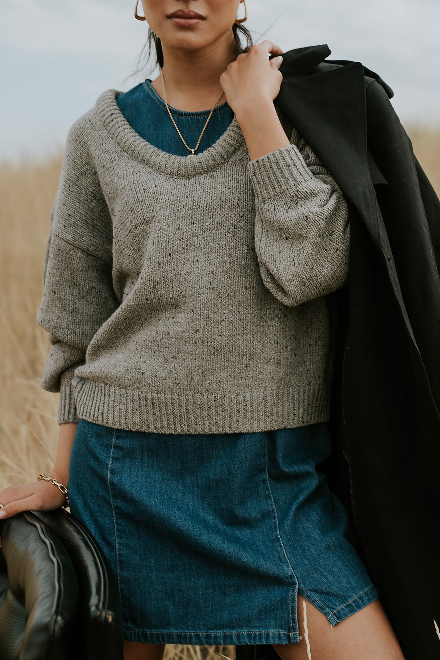 Fern Relaxed Sweater in Grey - FINAL SALE