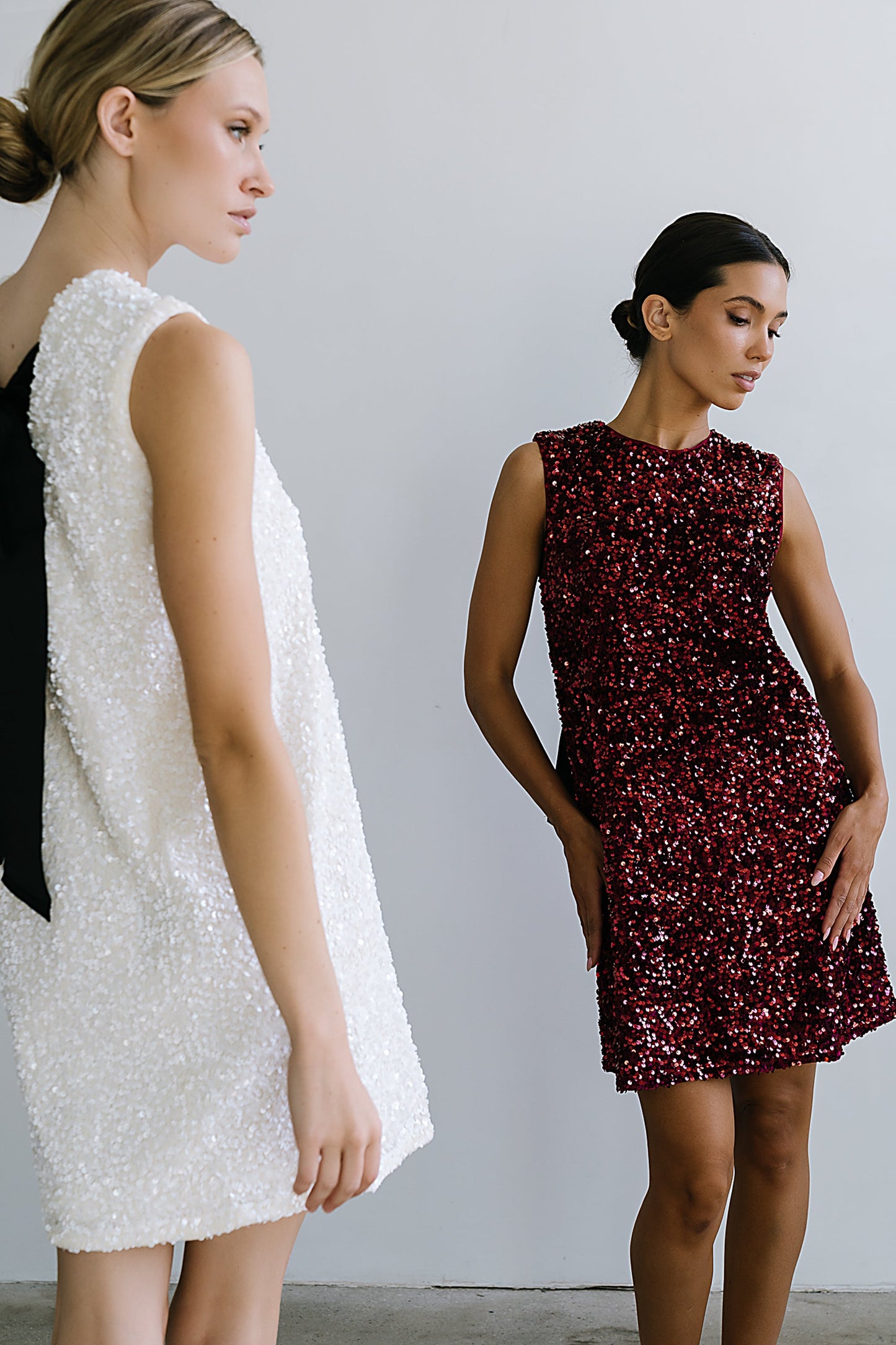 Bessie Sequin Mini Dress in Burgundy - FINAL SALE