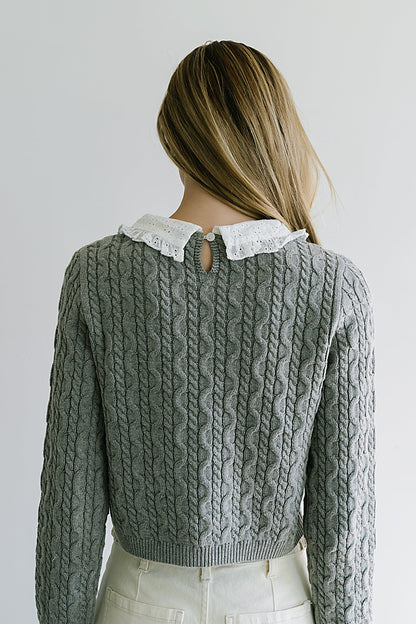 Hayley Collared Sweater in Grey - FINAL SALE