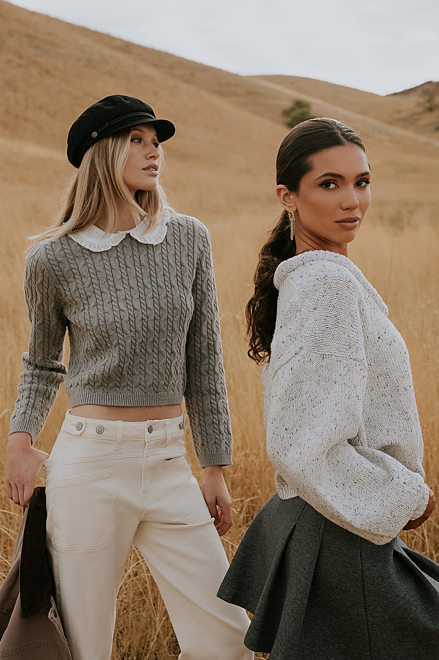 Hayley Collared Sweater in Grey - FINAL SALE