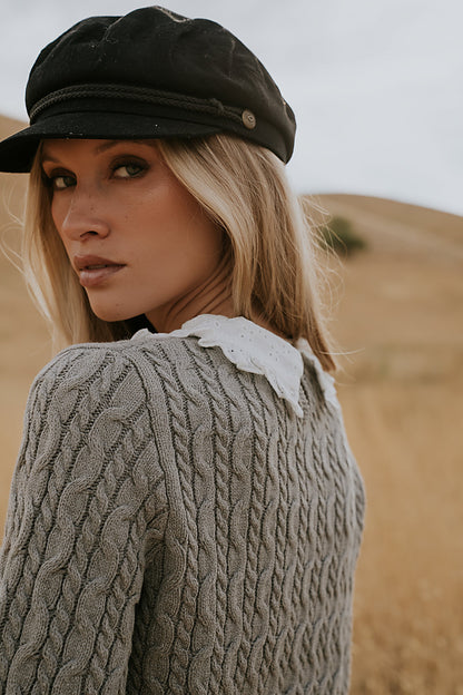 Hayley Collared Sweater in Grey - FINAL SALE