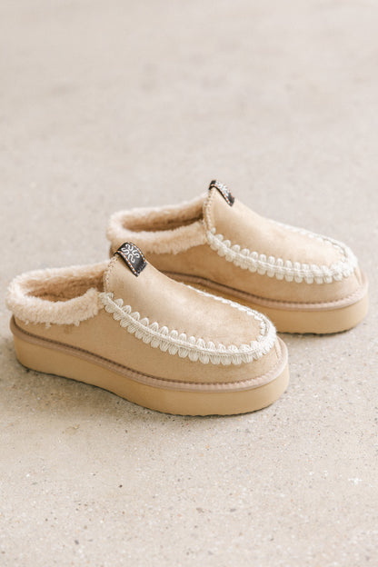 Cecily Platform Slipper in Natural
