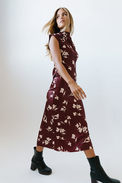 Carsyn Floral Maxi Skirt in Red-Brown - FINAL SALE