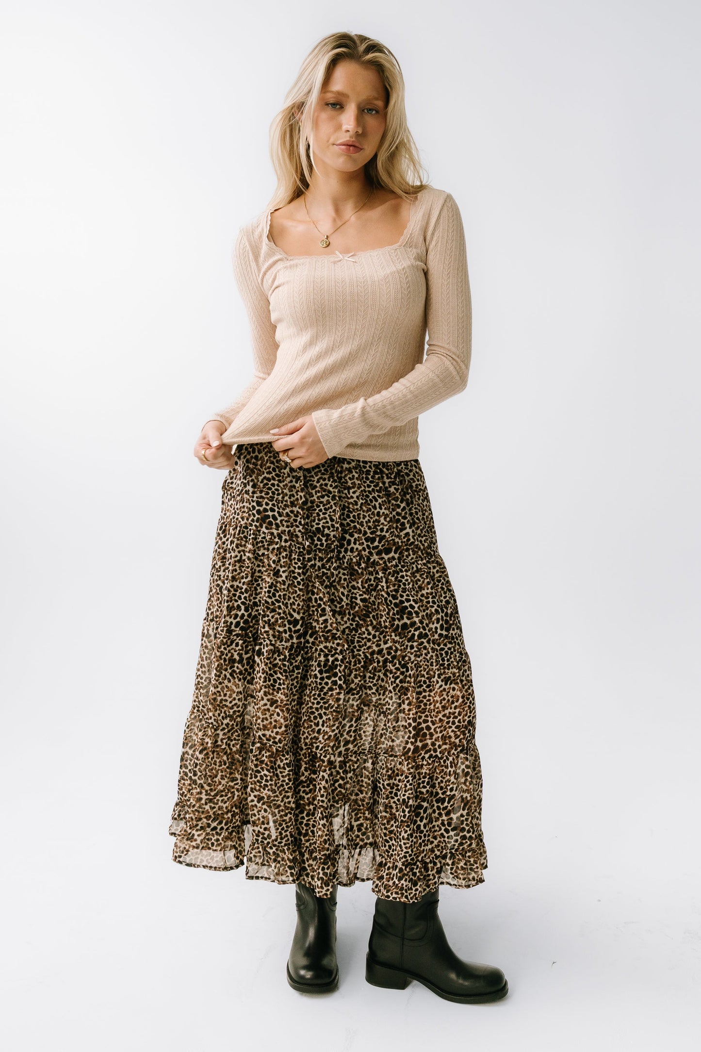Andrea Knit Top in Taupe