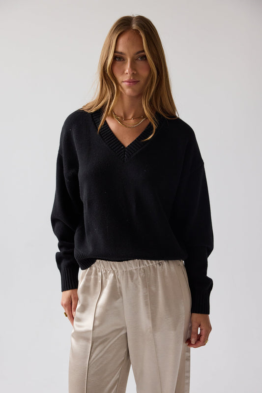 Adella Knit Sweater in Black - FINAL SALE