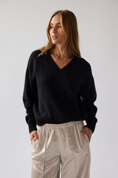 Adella Knit Sweater in Black - FINAL SALE